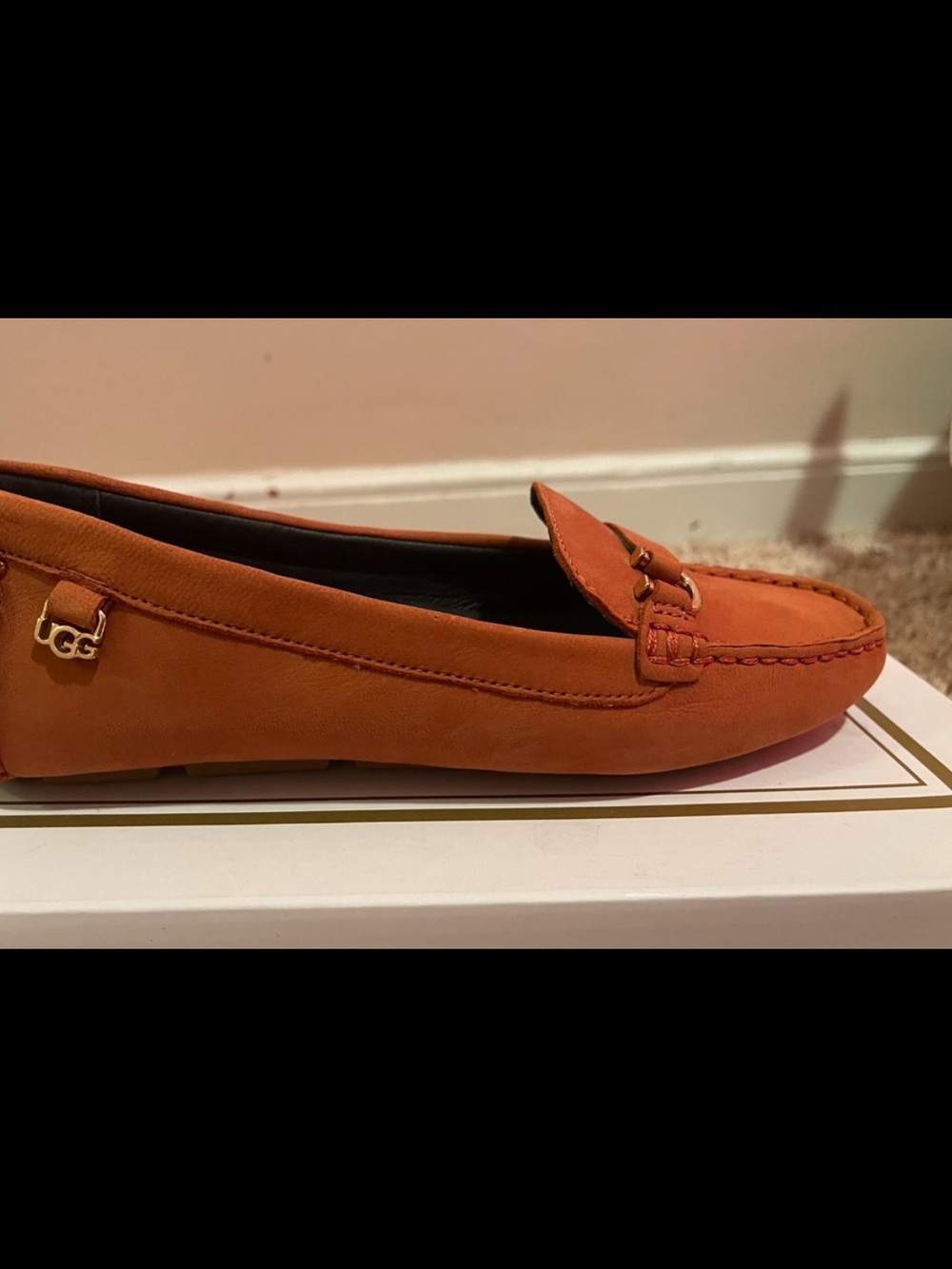 UGG Women's Orange Suede Penny Loafer